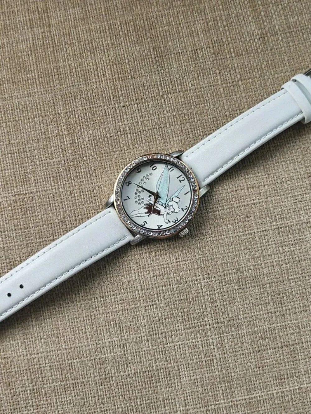 Disney Tinkerbell Dream Wristwatch Silver Tone Case Analog Quartz Watch Accutime